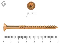 Саморезы Конструкционные, потай Torx, желтый цинк   4.5х 70 мм ПРОФИ HIMTEX (200 шт)