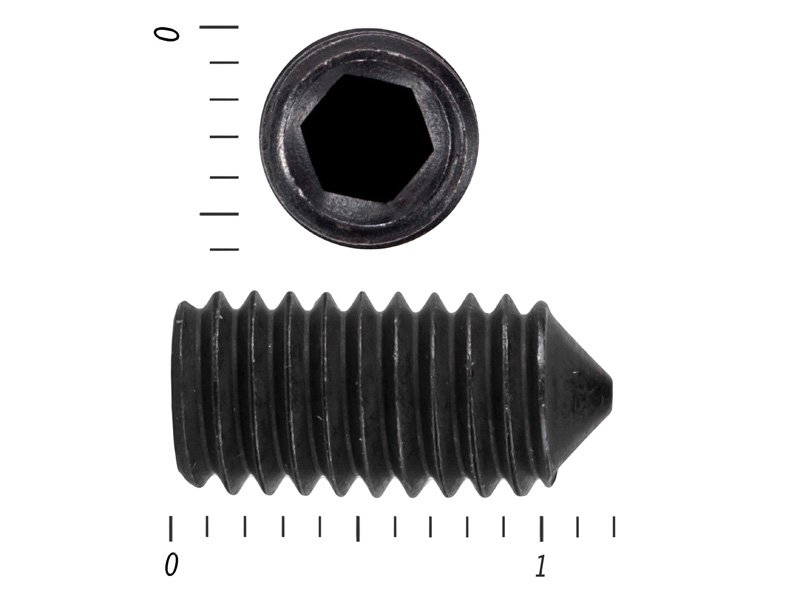Винт установочный с внутр.шестигранником черный DIN 914 6х12 пр.12,9 (100 шт.) – фото 6x12
