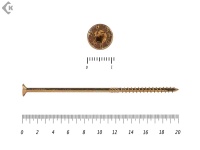 Саморезы Конструкционные, потай Torx, желтый цинк   6.0х200 мм ПРОФИ HIMTEX (10 шт)