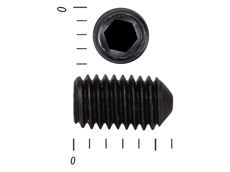 Винт установочный с внутр.шестигранником черный DIN 914 4 х6 пр.12,9 (100 шт.) – фото 4x6