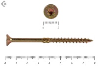 Саморезы Конструкционные, потай Torx, желтый цинк   5.0х 80 мм (200 шт) 