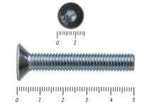 Винт потайной с внутр. шестигр., полная резьба, цинк DIN 7991  8х50 пр.8.8 Фасовка (100шт) 