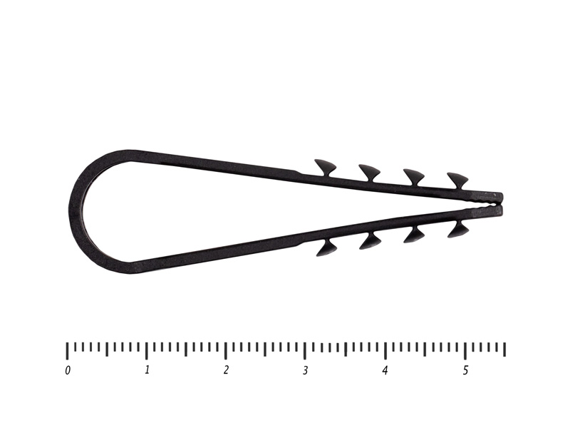 Дюбель хомут для крепления кабеля, цвет-чёрный 11х18 (100шт) – фото 11x18