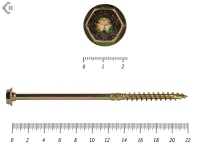 Саморезы по дереву желтые, шестигранные Torx 12х220 мм (50 шт)