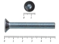 Винт потайной с внутр. шестигр., полная резьба, цинк DIN 7991  8х55 пр.8.8 Фасовка (100шт) 