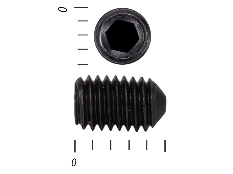 Винт установочный с внутр.шестигранником черный DIN 914 4 х5 пр.10,9 (100 шт.) – фото 4x5