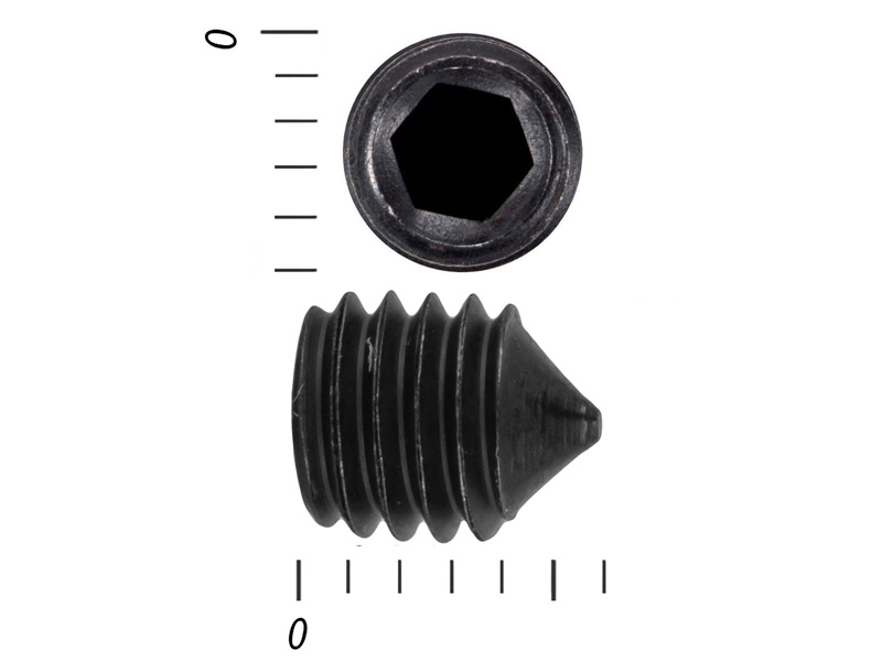 Винт установочный с внутр.шестигранником черный DIN 914 5 х6 пр.10,9 (100 шт.) – фото 5x6