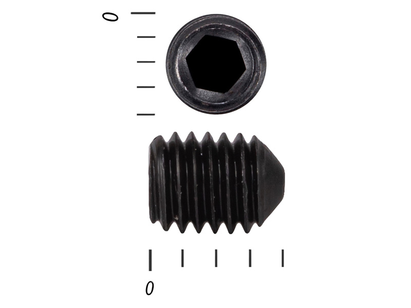 Винт установочный с внутр.шестигранником черный DIN 914 4 х4 пр.10,9 (100 шт.) – фото 4x4