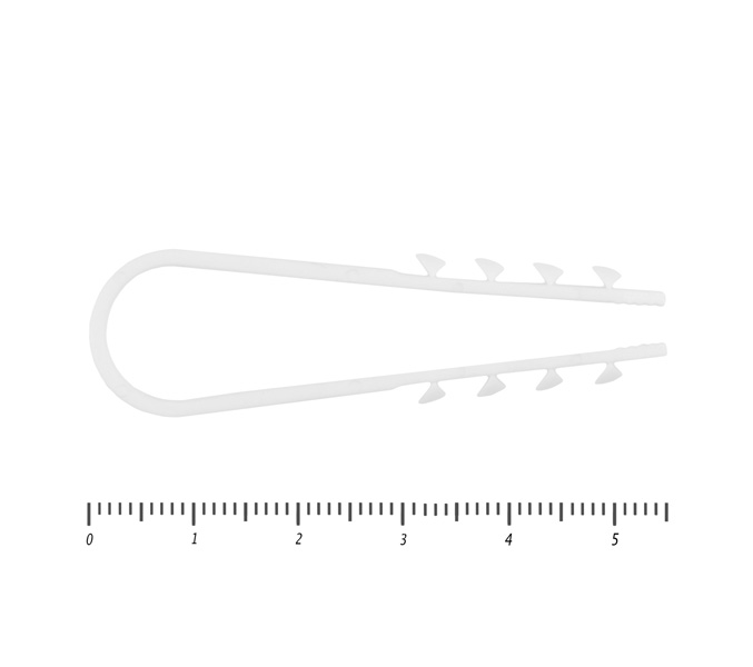 Дюбель хомут для крепления кабеля, цвет-белый 11х18 (100шт) – фото 11x18
