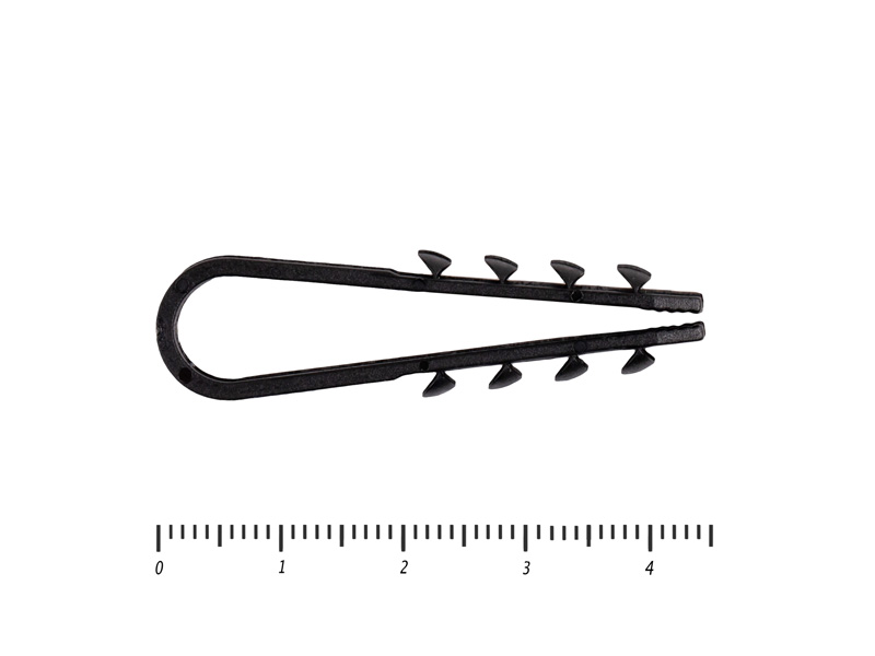 Дюбель хомут для крепления кабеля, цвет-чёрный, круглый 5х10 (100шт) – фото 5x10