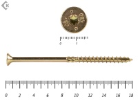 Саморезы Конструкционные, потай Torx, желтый цинк   10х180 мм (50 шт) 