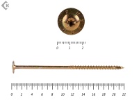 Саморезы с прессшайбой Torx, по дереву, желтый цинк   8.0х220 мм ПРОФИ HIMTEX (50 шт)