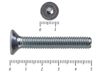 Винт потайной с внутр. шестигр., полная резьба, цинк DIN 7991  6х 50 пр.10,9 Фасовка (200шт) 
