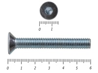 Винт потайной с внутр. шестигр., полная резьба, цинк DIN 7991  8х60 пр.10.9 Фасовка (100шт) 