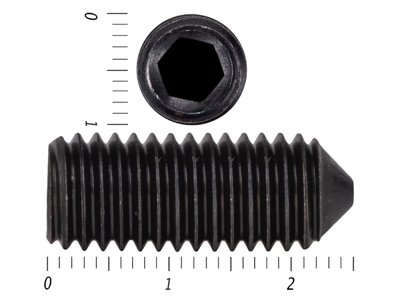 Винт установочный с внутр.шестигранником черный DIN 914 10х25 пр.12,9 (5 шт.) – фото 10x25