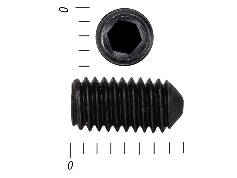 Винт установочный с внутр.шестигранником черный DIN 914 4 х8 пр,10,9 (100 шт.) – фото 4x8