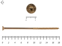 Саморезы Конструкционные, потай Torx, желтый цинк   6.0х180 мм (10 шт) 