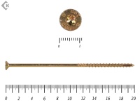 Саморезы Конструкционные, потай Torx, желтый цинк   6.0х200 мм (10 шт) 