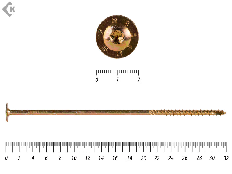 Саморезы с прессшайбой Torx, по дереву, желтый цинк   8.0х320 мм ПРОФИ HIMTEX (50 шт) – фото 8x320