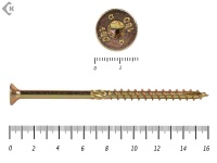 Саморезы Конструкционные, потай Torx, желтый цинк   10х160 мм (50 шт) 