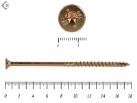 Саморезы Конструкционные, потай Torx, желтый цинк   8.0х180 мм (100 шт) 