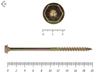 Саморезы по дереву желтые, шестигранные Torx 12х200 мм (50 шт)