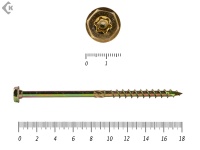 Саморезы по дереву желтые, шестигранные Torx 10х180 мм (50 шт)