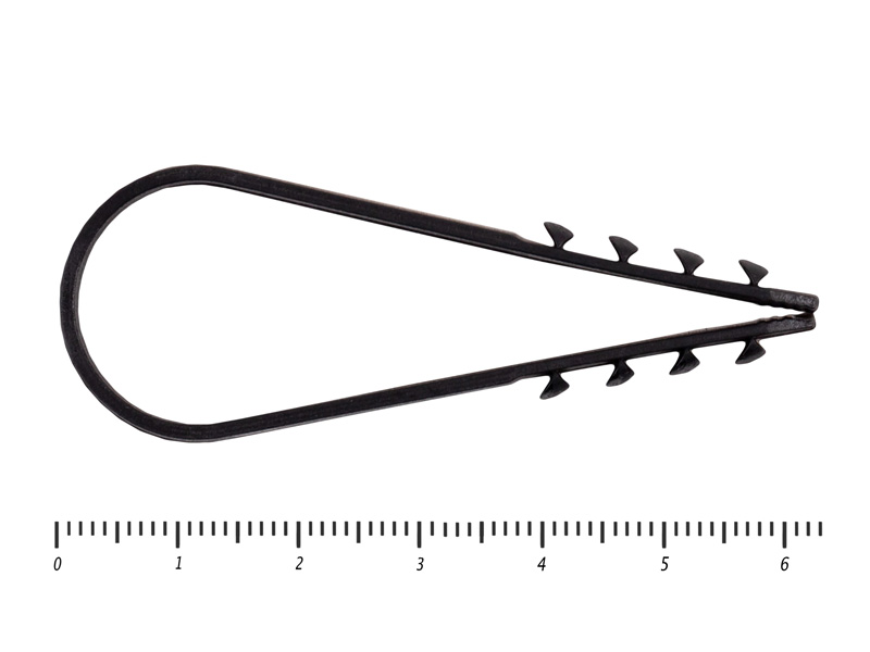 Дюбель хомут для крепления кабеля, цвет-чёрный 19х25 (100шт) – фото 19x25