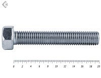 Болт полная резьба, цинк DIN933 12х200 пр.8,8 (2шт)