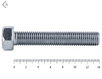 Болт полная резьба, цинк DIN933 6х140 пр.8,8 (10шт)