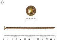 Саморезы Конструкционные, потай Torx, желтый цинк   8.0х240 мм ПРОФИ HIMTEX (50 шт)