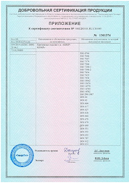 Сертификат на метрический крепеж 3 04
