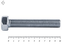 Болт полная резьба, цинк DIN933 10х100 пр.8,8 (4шт)