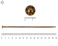 Саморезы Конструкционные, потай Torx, желтый цинк   8.0х300 мм ПРОФИ HIMTEX (50 шт)