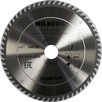 Диск пильный 350*50*60Т Hilberg Industrial Дерево (1 шт)