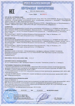 Сертификат на дюбеля для теплоизоляции 03