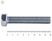 Болт полная резьба, цинк DIN933 12х160 пр.10,9 (2шт)