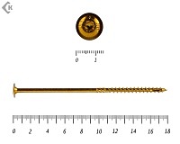 Саморезы с прессшайбой Torx, по дереву, желтый цинк   6.0х180 мм (100 шт)